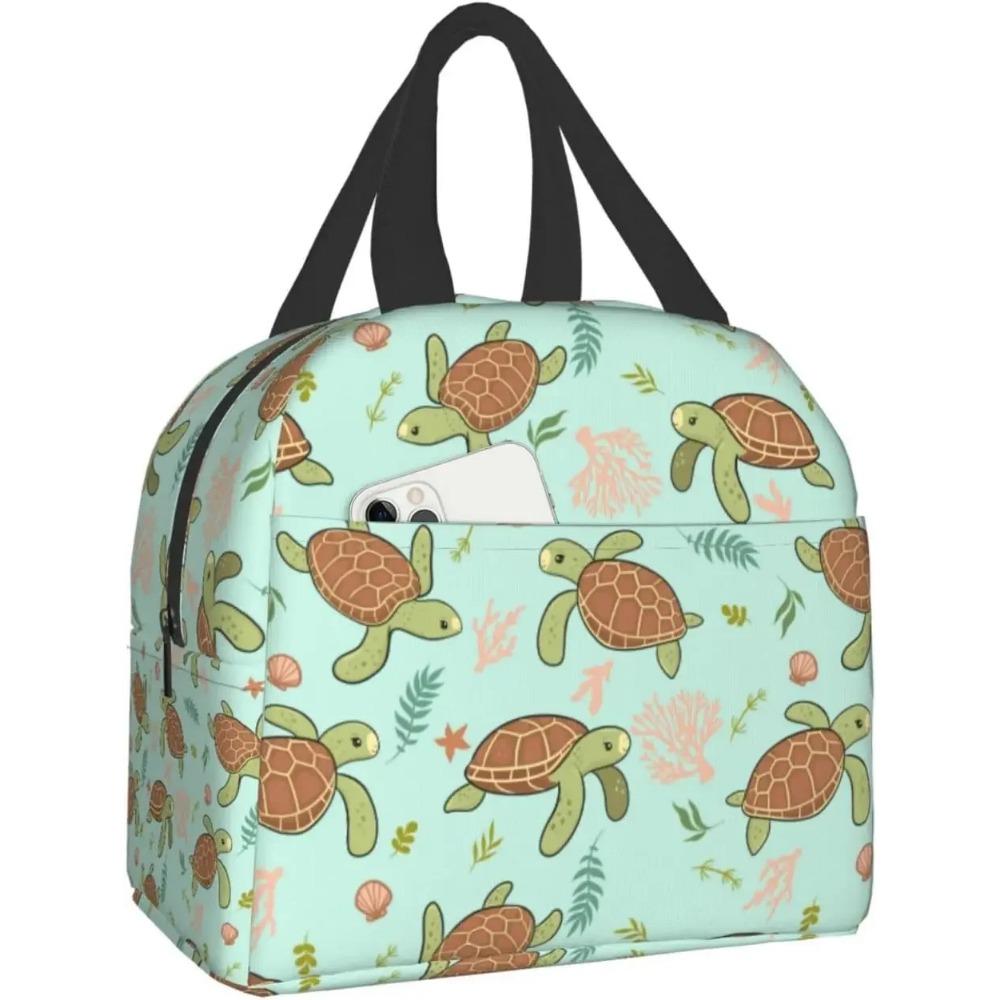 Cute Turtle Thermal Lunch Bag Travel Picnic Bento Cooler Reusable Tote Work Insulated Container Bags for Women Men Boys Girls