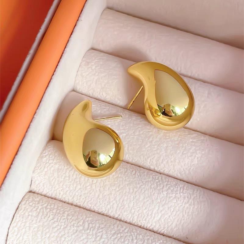 

2 шт. Женское модное платье Винтажные серьги-подвески в виде толстого купола с золотым покрытием Гладкие серьги-капли из толстой нержавеющей стали Подарок