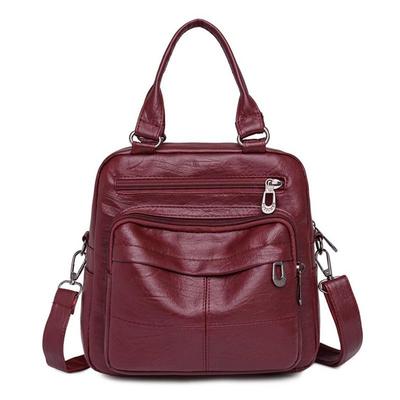 Casual Ladies Multifunctional Messenger Bag Fashion Soft Pu Leather Designer Women Backpacks for School Teenagers Travel Bagpack