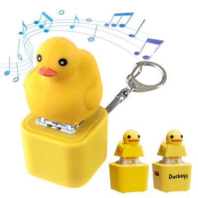 Duck Keycap Keychain Quacking Duck Fidget Toy with Light And Sound Portable