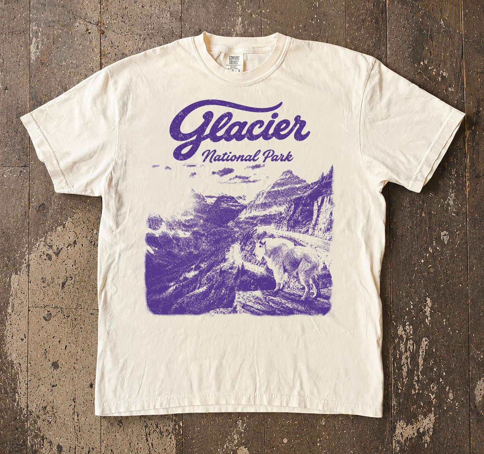 Glacier National Park Retro T-Shirt, Rocky Mountains Nature Graphic Tee 2XL