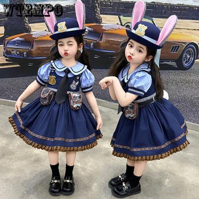 Judy Rabbit Officer Dress Children's COS Dress Set Baby Lolita Girl Princess Dress