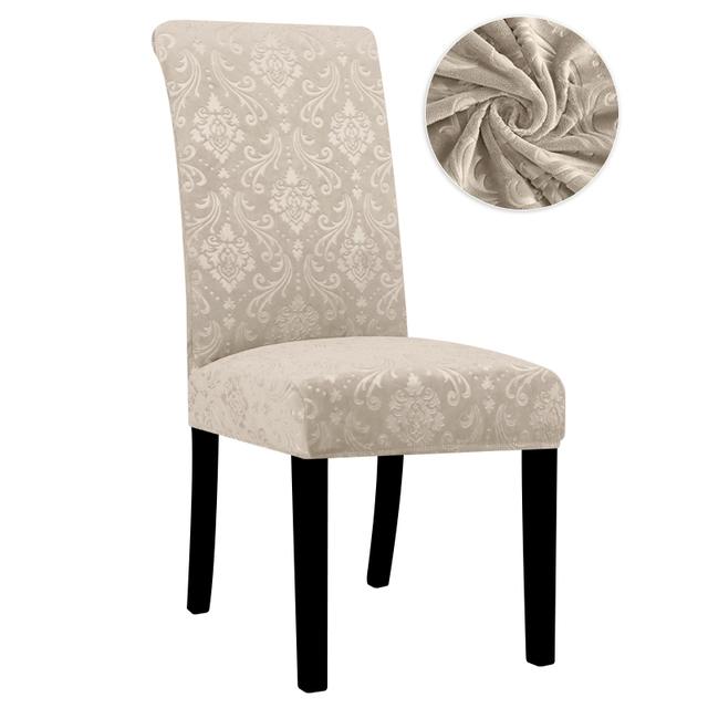 

Новый бархатный жаккардовый чехол для стула, спандекс, чехол для обеденного стула, эластичный чехол для сиденья для украшения дома в отеле, ресторане 1 piece