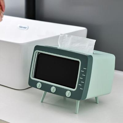 Taschentuchbox-Form mit Handy-Taschentuchbox-Halter Retro-TV-Halter Multifunktionaler Toilettenpapier-Serviettenhalter