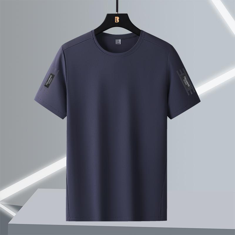 T-shirt men's short-sleeved ice silk large size round neck quick-drying stretch short-sleeved t-shirt L-7XL