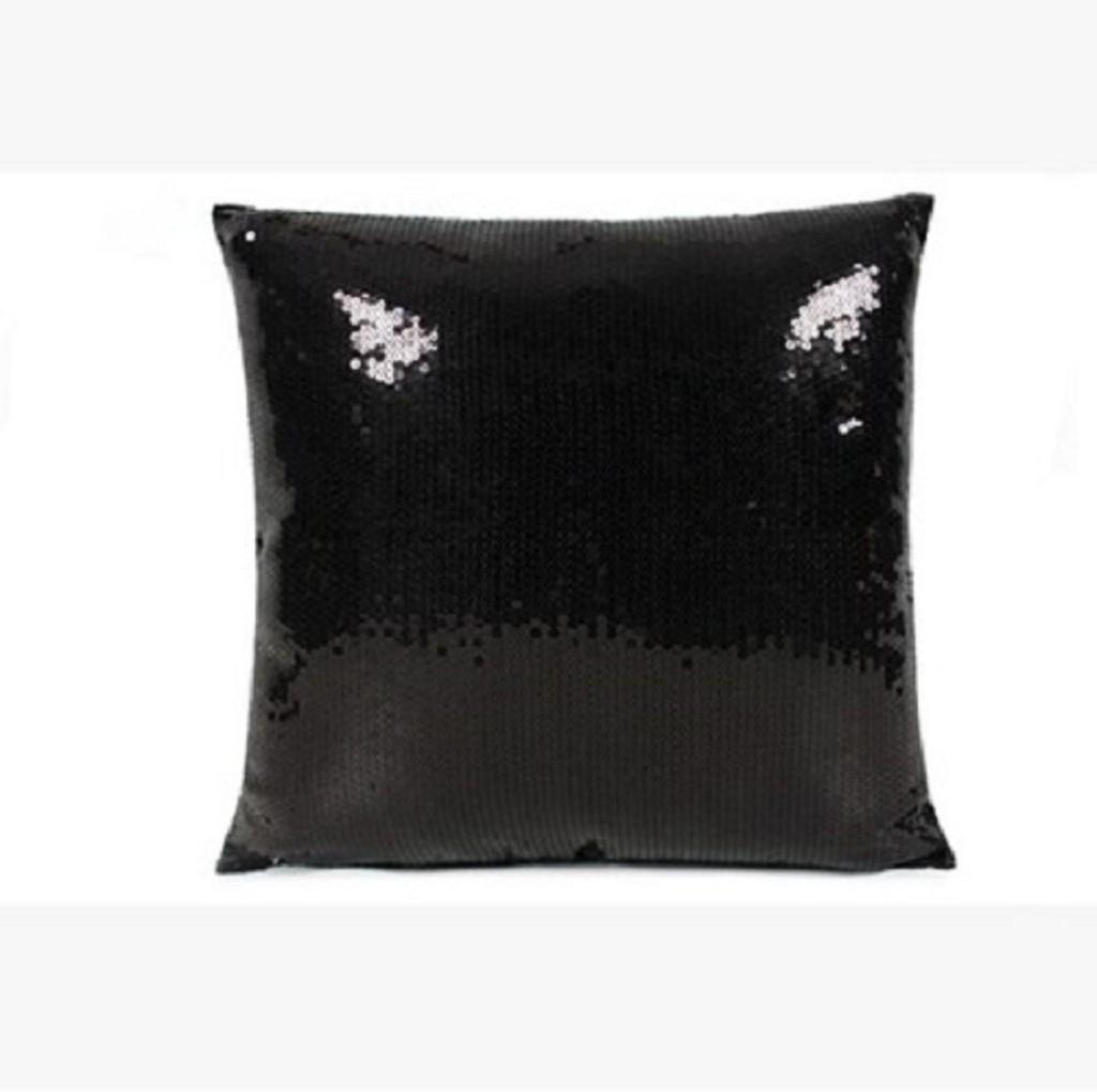Luxurious Satin Sequin Pillow Cover 17 Inches With Handpainted Floral Design For Home Decor