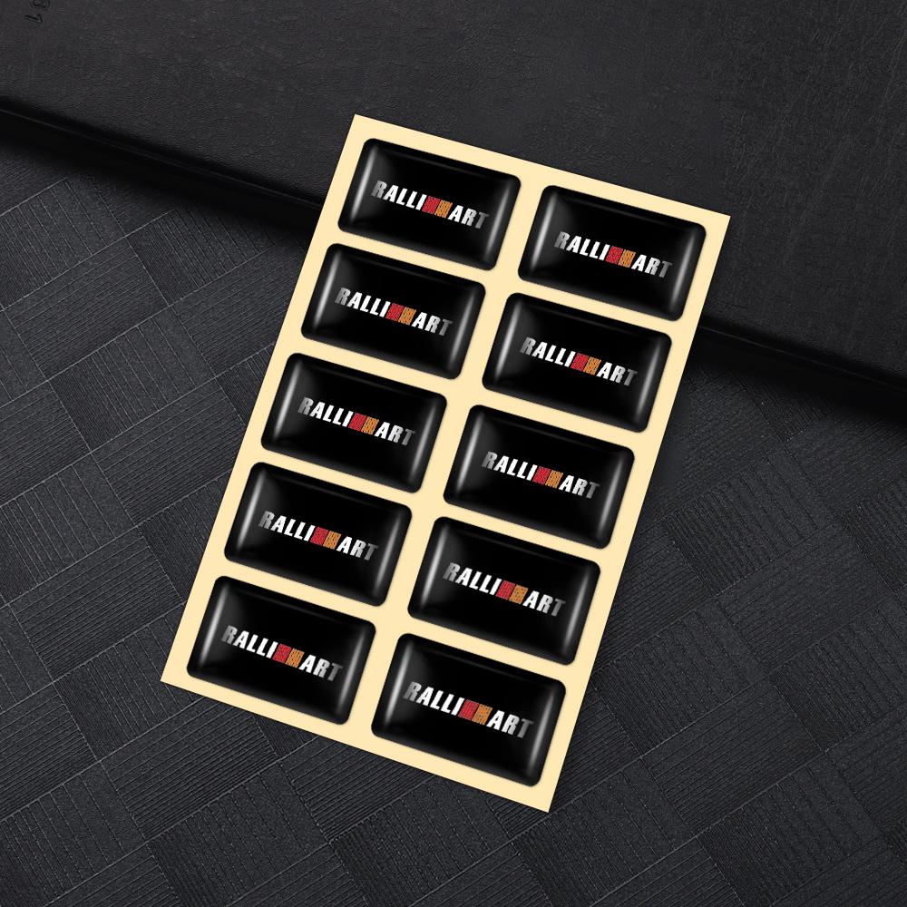 

10PCS Car Emblem Epoxy Resin Sticker Decorative Decal Badge For MITSUBISHI Ralliart Lancer Competition Outlander ASX EX Cross
