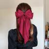 Korean Accessories Hair Clips for Women Girls Big Bowknot Solid Satin Long Ribbon Bows Spring Clamp Barette Cheveux Femme 2026