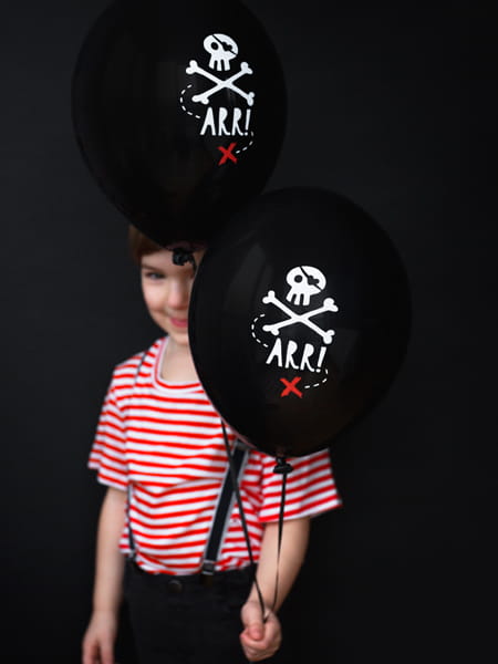 Balony 30Cm Piraci Kolor Czarny 6 Szt Partydeco