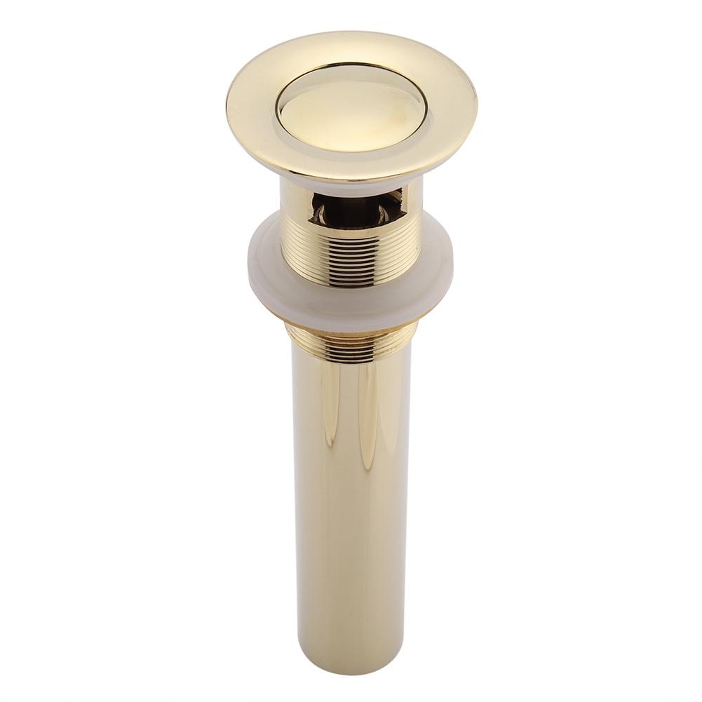 G1 1 4  Brass Bathroom Basin Sink Pop Up Drain Assembly with Overflow (Zirconium Gold)