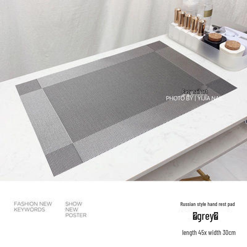 High-End Minimalist Russian Style Manicure Hand Rest Pad Set - Black, White, Gray Leather