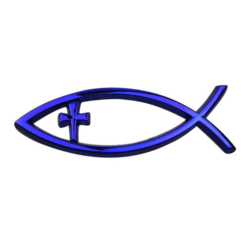 Savior Ichthys Fish Car Stickers Long Lasting Adhesive Badges Waterproof Car Decal Acrylic for Laptops & Refrigerators