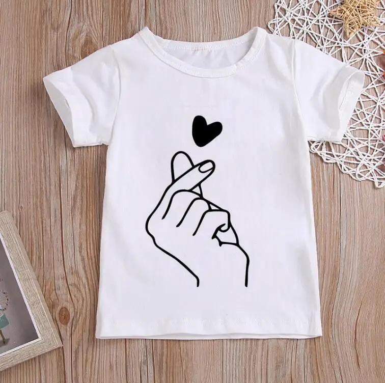 New Girls Than Heart Print T Shirt Unisex Harajuku Tee Clothes Cartoon Top Kids Girls Summer Polyester Fabric