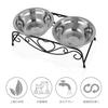 POPETPOP Stainless Steel Removable Food Bowl for Cats and Dogs, with Stand and Legs for Easy Eating and Non-Slip Design