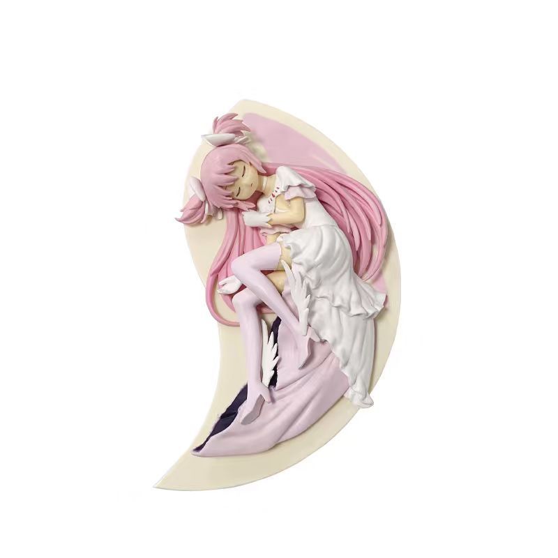 Magical Girl Little Round Lying Sleeping Position Anime Figure Akemi Homura Kaname Madokapvc Action Figure Collectible Model Toy