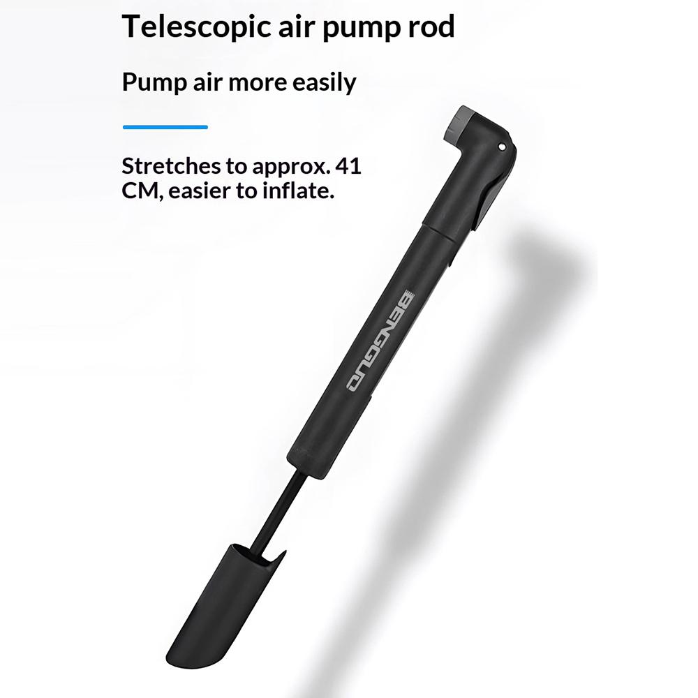 BENGGUO BG-1689 Portable Bike Pump Foldable Telescopic Mini Air Pump for Mountain Road Bike Tire Inflation High Pressure 130PSI