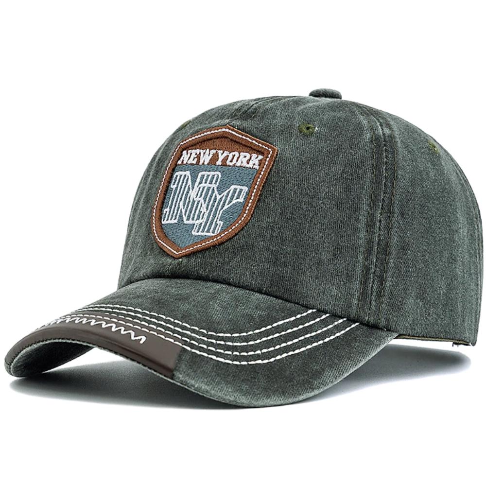 Nová unisex vintage praná bavlněná čepice NY Patch Baseballová čepice Retro New York Vyšívané čepice pro muže a ženy Venkovní táta čepice