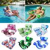 Fabric Cover Inflatable Pool Float Leaves Pattern Swim Floating Raft Water Hammock  Party Toy