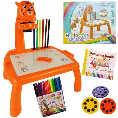 Projector for Drawing Learning with a Table and Markers for Children