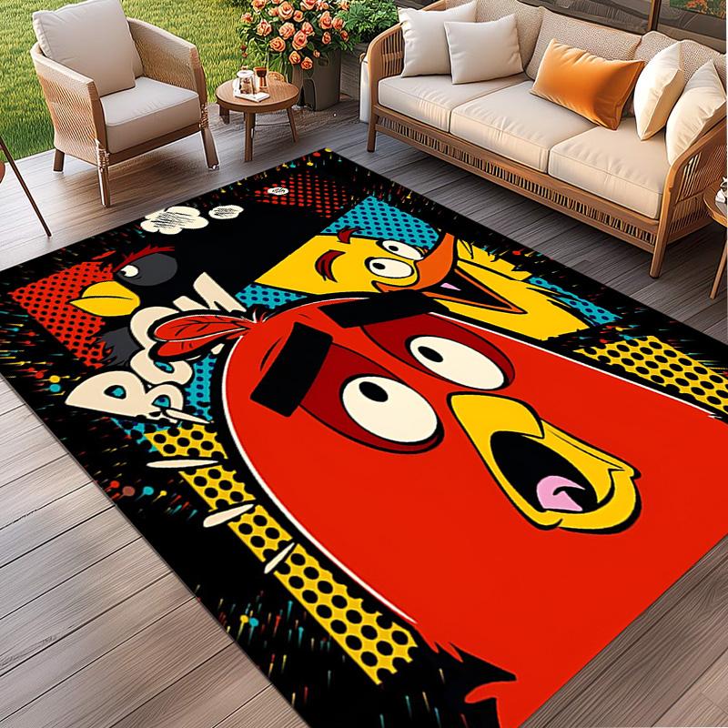 Angry Birds Print Rug, Washable Floor Carpet, For Entryway Dorm Laundry Room Office Study, Home Decor Birthday Christmas Gift
