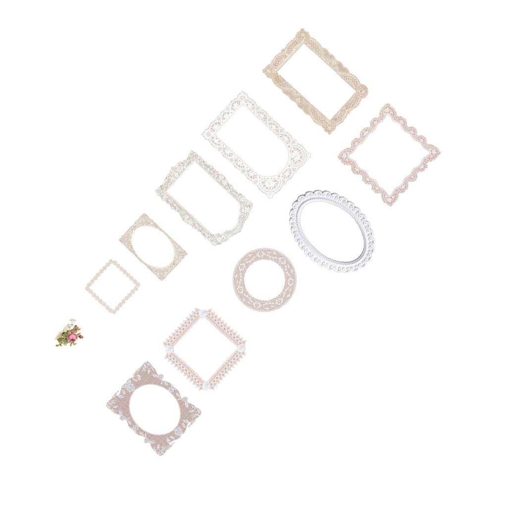 20 kusů Dekorační samolepky Retro zrcadlový rám PET nálepky pro DIY ruční práce Scrapbooking Foto