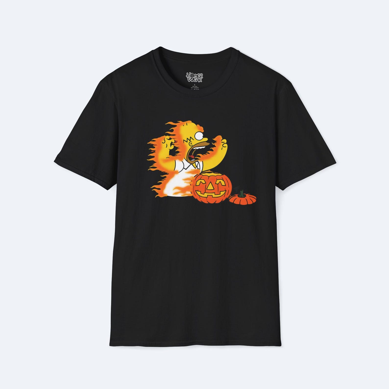Flaming Pumpkin Halloween T-Shirt, Unisex Graphic Tee, Fall Apparel, Halloween Costume, Spooky Season Shirt 4XL