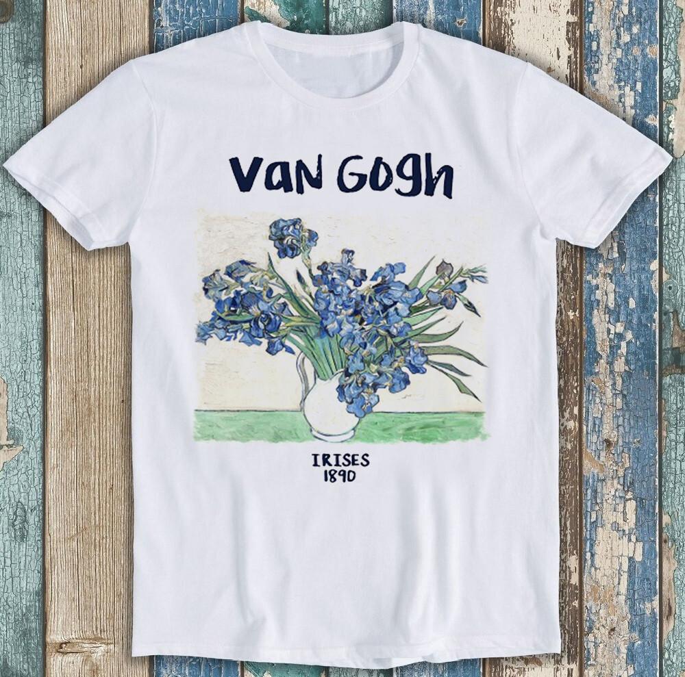 Van Gogh Irises 1890 Painting Drawing Art Funny Gift Tee T Shirt 2009