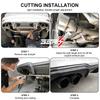 1Pc Universal Slashed Stainless Steel Angled Flange Exhaust Pipe Curly Muffler Tip Slash Cut