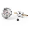 0-160 Psi Fuel Pressure Gauge 1/8NPT Fitting Metal Inline Fuel Pressure Gauge Tee Adapter With Connections Accessories