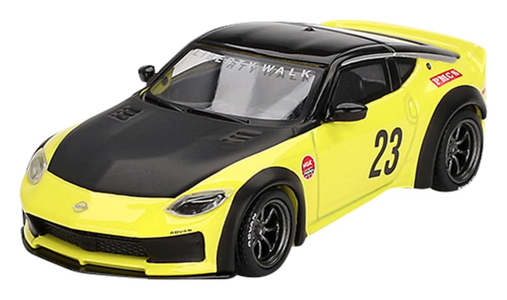 MINI GT Nissan Z WORKS Ikazuchi Yellow Finished Product 1/64 LBNATION (Left-Hand Drive)