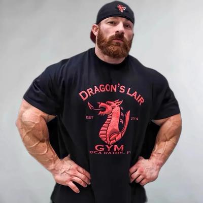 Short Sleeve Men's Ins American Sports Casual Loose Shoulder Short Sleeve T-Shirt