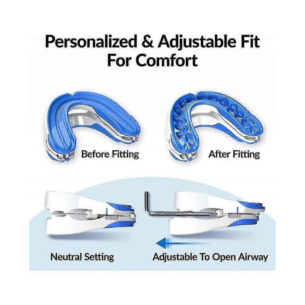 Anti-snoring Mouthpiece, Adjustable Jaw Positioning, Custom Teeth Impressions, Usa Made & Fda Cleared Snore Solution Mouth Guard