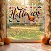 Halloween Static Cling Window Decals Pumpkin Autumn Leaf Bat Spider Web Removable Decorative Stickers for Glass Door Wall Home Office Party Decor