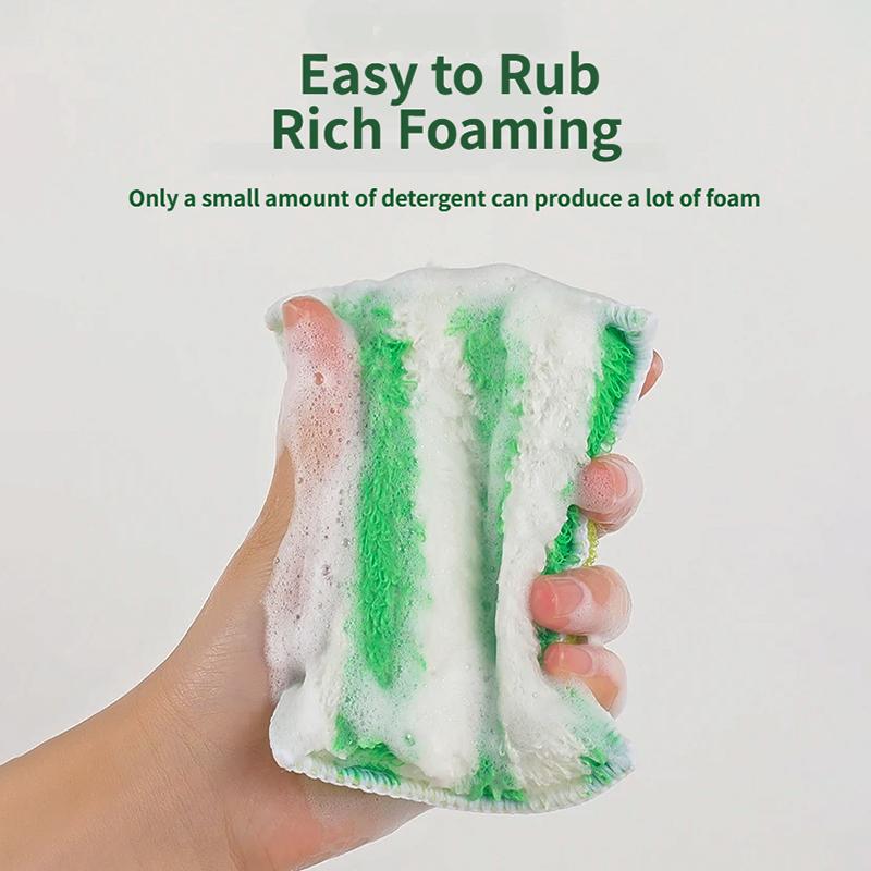 Sided Sponge Wipe Dirt-resistant Scouring Pad Kitchen Dishwashing Brush Clean Tools Bamboo Fiber Dishwashing Wipe