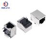 RJ45 1 2 4 6 8 Port Shielded Modular 21MM PCB Jack 8P8C Right Angle Through Hole Pcb Network Connector