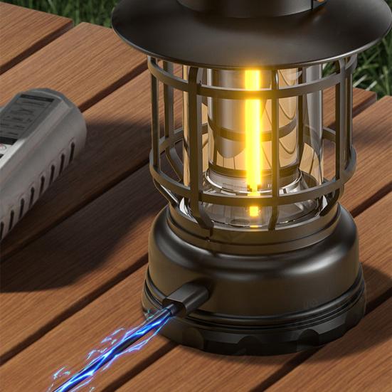 Outdoor Solar Camping Lantern IPX4 Waterproof USB Rechargeable LED Light Super Bright Lightweight Hiking Tent Hanging Emergency Lamp