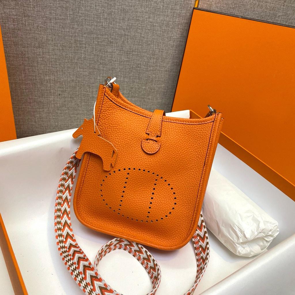 Togo Leather Evelyn Leather Cross-body Bag Top Layer Cowhide Casual Mobile Phone Bag Simple and Versatile Pure Leather Women's Bag
