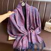 Bohemian Autumn Paisley Cashmere Shawl for Women Jacquard Pashmina Warm Winter Scarves Print Design Lady Foulard Stoles Scarf