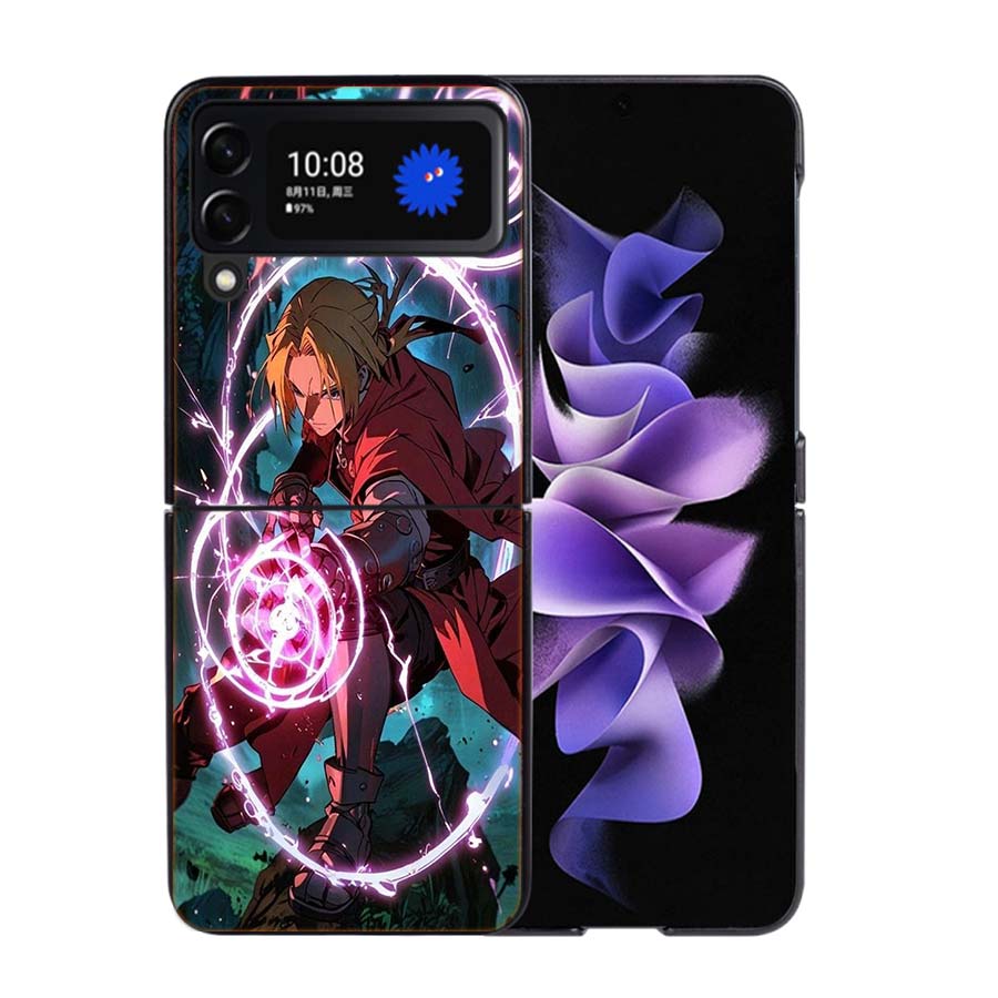 Anime F-Fullmetal A-Alchemist_ Brotherhood Phone Case For Samsung Z Flip 7 6 5G Galaxy Z Flip4 Z Flip5 Z Flip3 Coque Black Hard