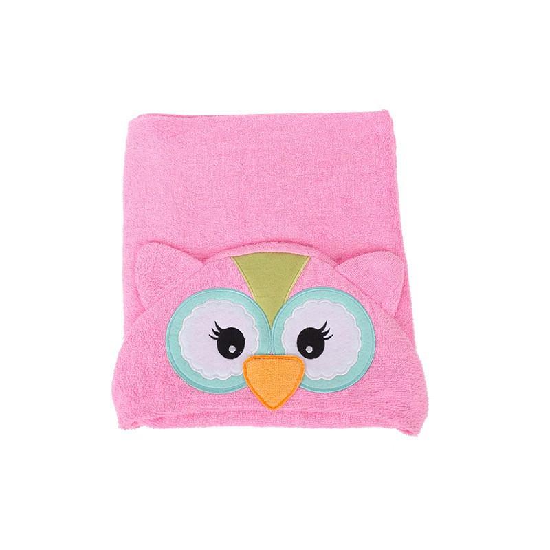 Children s Cute Cartoon Hooded Bath Towel Baby Quick-dry Cape Cotton 60x125cm розовый