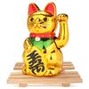 Classic Gold Beckoning Waving Lucky Cats Figure Moving Arm Chinese Wealth Fortune Feng Shui Car Decor Ornament Craft