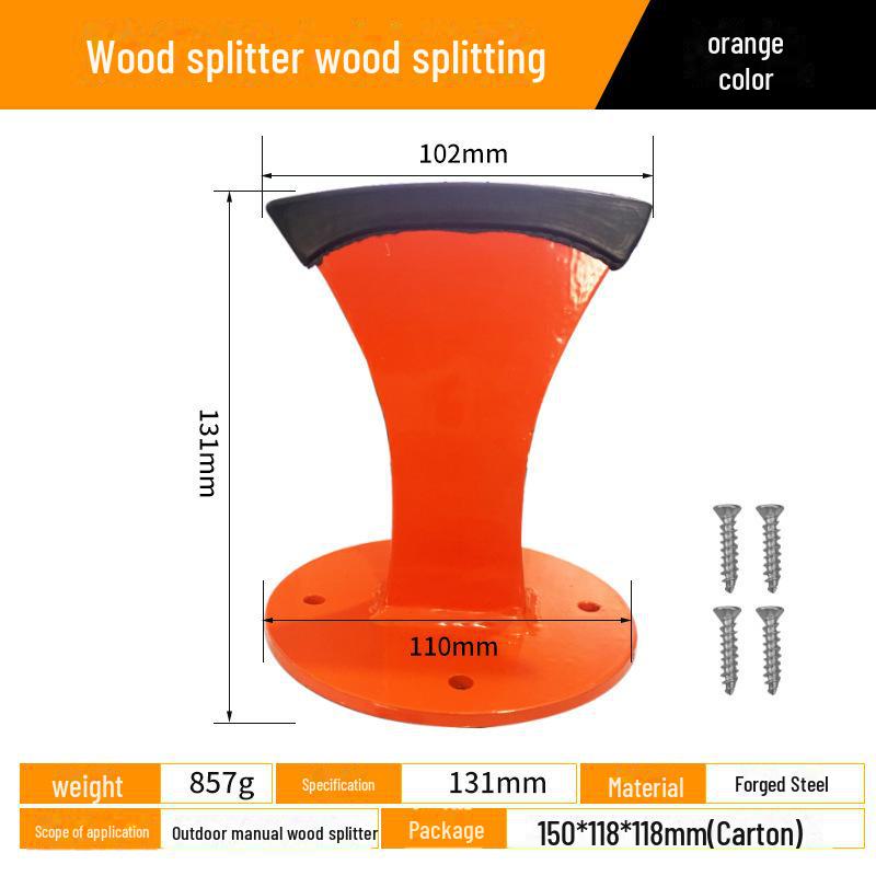 Orange-Black One-Word Manual Wood Splitting Tool