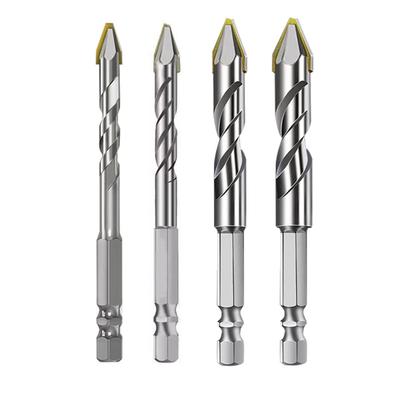 Exzentrischer Bohrer mit krummem Kopf, 6,35 mm, für Glas und Beton, 4-teiliges Set, 6 mm, 8 mm, 10 mm, 12 mm, Mauerwerk