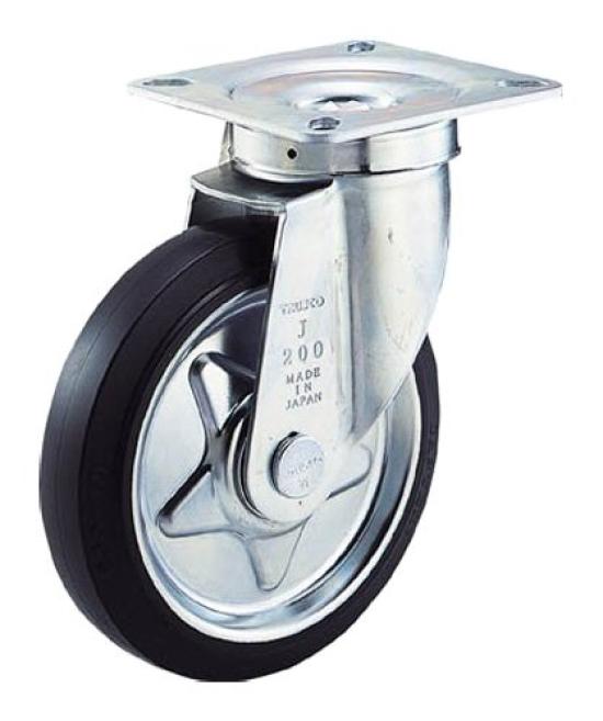 

TRUSCO Press Rubber Caster, Wheels, Swivel, 200TJ-200C