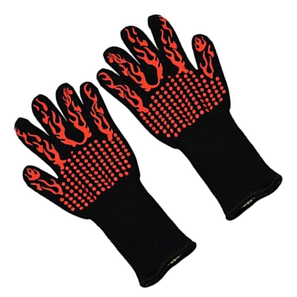 800°C Heat Resistant BBQ Glove Silicone Grill Mitt Durable Oven Glove  Kitchen