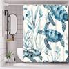 Crab Turtle Fishes Pattern Bathing Curtain  Bathroom Shower Curtain Waterproof With 12 Hooks Home Deco Free Ship