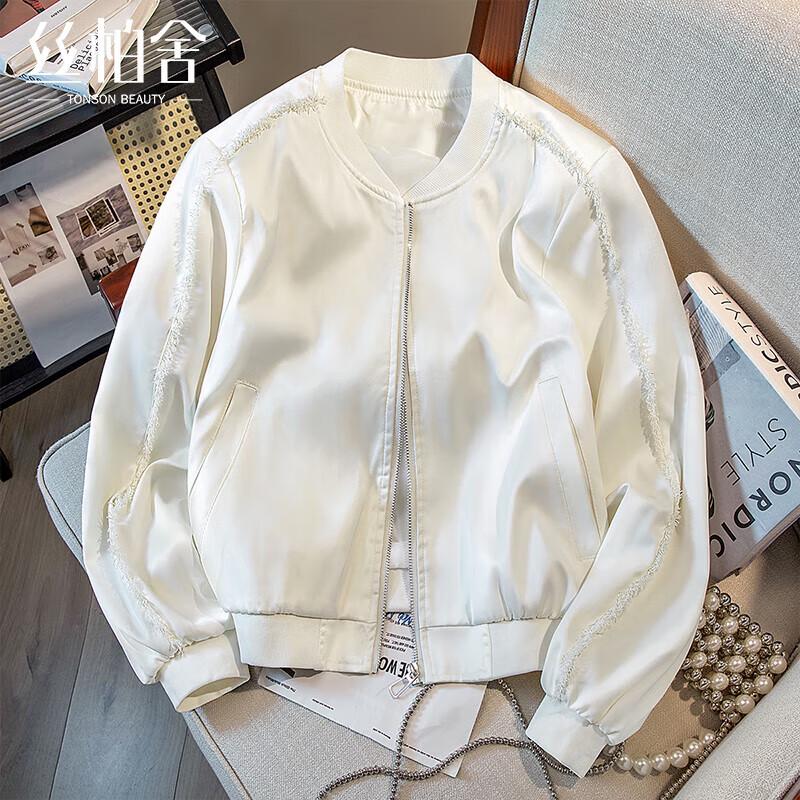 

Sibaishe Women s Loose Fit Long-Sleeve Baseball Jacket M