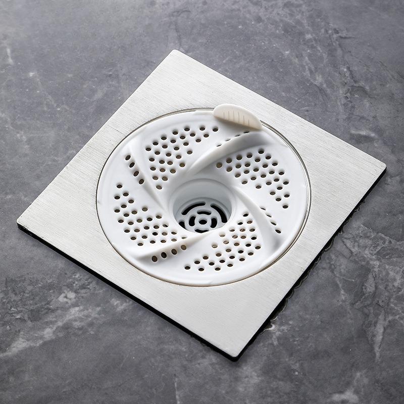 

Vortex Floor Drain Bathroom Sewer Cover Hair Collection Device Bathroom Rotating Insect-proof and Blockage-preventing Filter Net белый