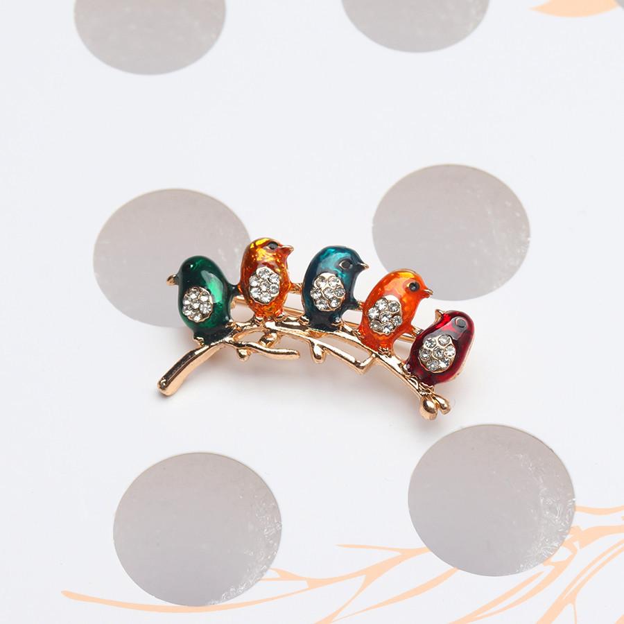 Colorful Dripping Oil Bird Brooch - Unisex Retro Fashion Accessory