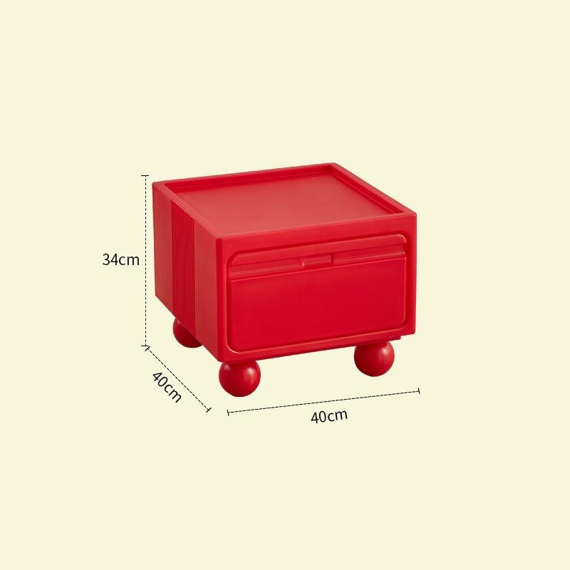 Nordische Kunststoff-Nachttische Schubladen Design Minimalistischer Nachttisch Schlafzimmer Mobiler Tisch Schlafzimmermöbel